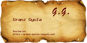 Granz Gyula névjegykártya